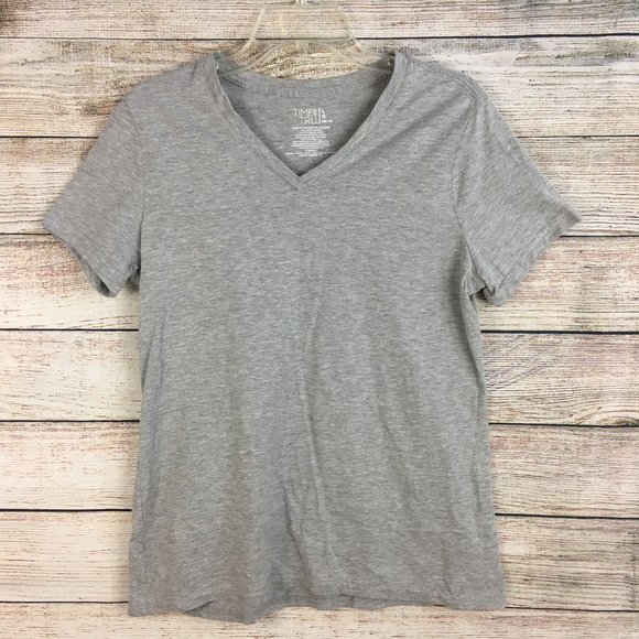 2 Gray T-Shirts Time And Tru, Danskin V-Neck Women's Large - Picture 2 of 11